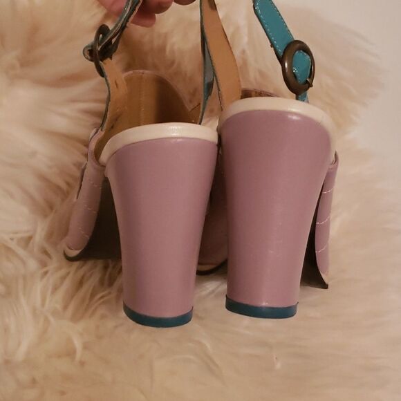 𝅺john Fluevog ATTIC TZIPORAH SLINGBACK WITH APPLIQUÉ size 11 - Picture 8 of 12